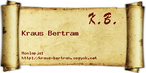 Kraus Bertram névjegykártya